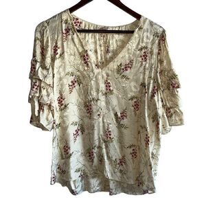 Women's Rebecca Taylor Floral Short Sleeve Blouse